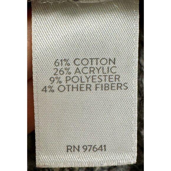 J. JILL Intarsia Cardigan Sweater Chunky Textured Knit Gray, Sz LP - Picture 10 of 11